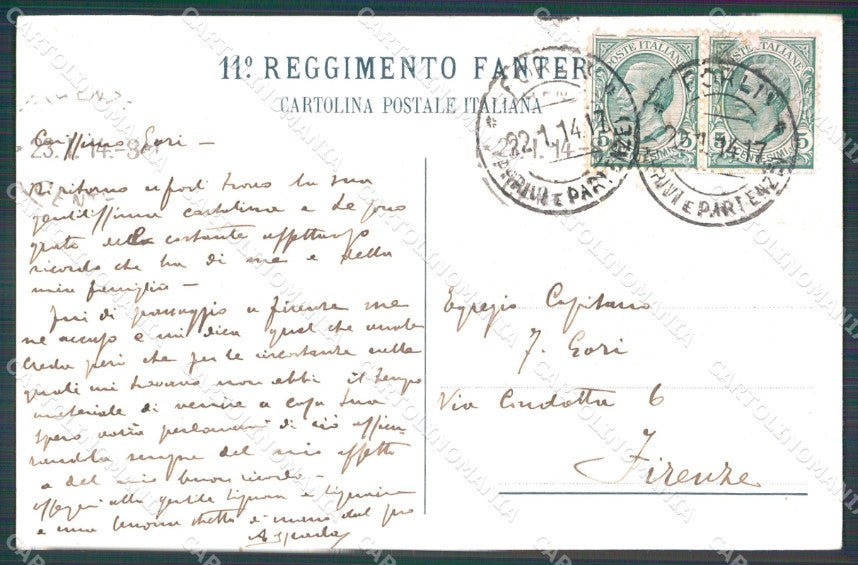Militari 11º Reggimento Fanteria Brigata Casale Isonzo 1914 cartolina XF4414 – retro