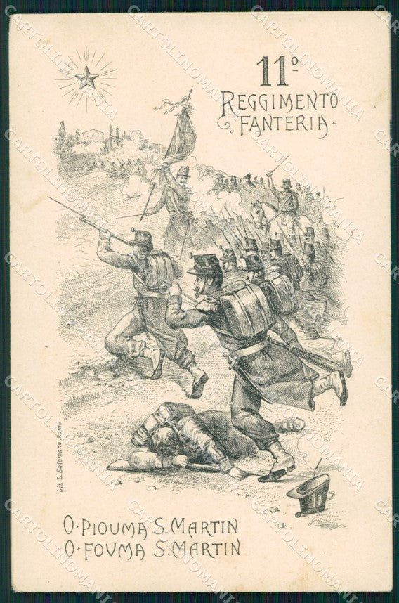 Militari Reggimentali 11º Reggimento Fanteria cartolina XF4422 – fronte