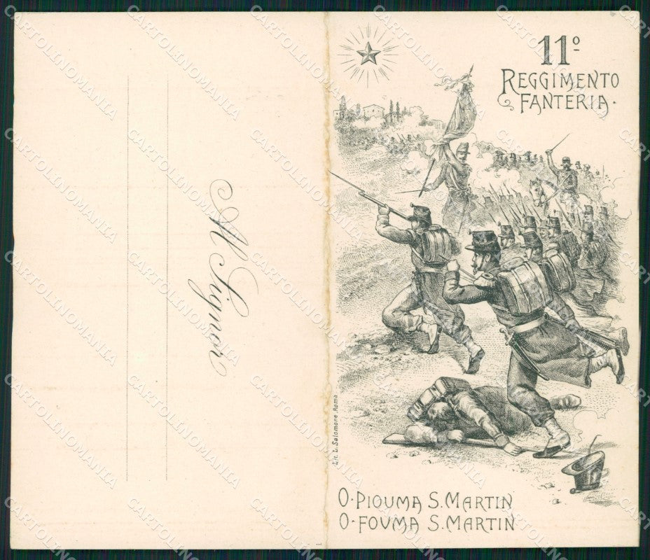 Militari 11º Reggimento Fanteria Programma Musicale cartoncino XF4425 – fronte