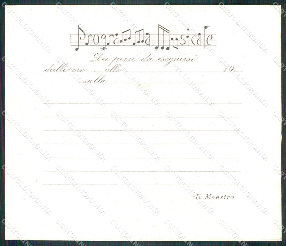 Militari 11º Reggimento Fanteria Programma Musicale cartoncino XF4425 – retro