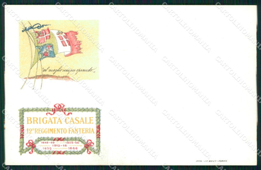 Militari Reggimentali 12º Reggimento Fanteria Brigata Casale cartolina XF4430 – fronte