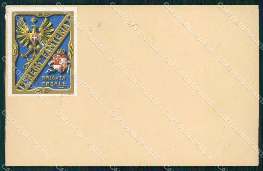 Militari Reggimentali 12º Reggimento Fanteria Brigata Casale cartolina XF4434 – fronte