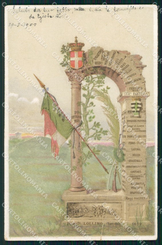 Militari Reggimentali 13º Reggimento Fanteria STRAPPO cartolina XF4441 – fronte