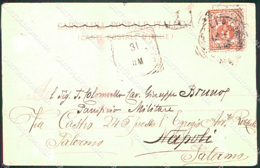 Militari 14º Reggimento Fanteria Palermo STRAPPINO ABRASA cartolina XF4448 – retro