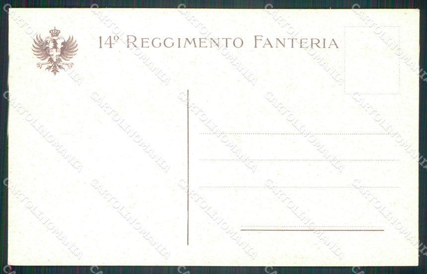 Militari Reggimentali 14º Reggimento Fanteria 1913 cartolina XF4452 – retro