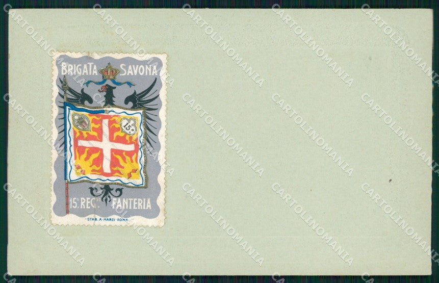Militari Reggimentali 15º Reggimento Fanteria Brigata Savona cartolina XF4462 – fronte