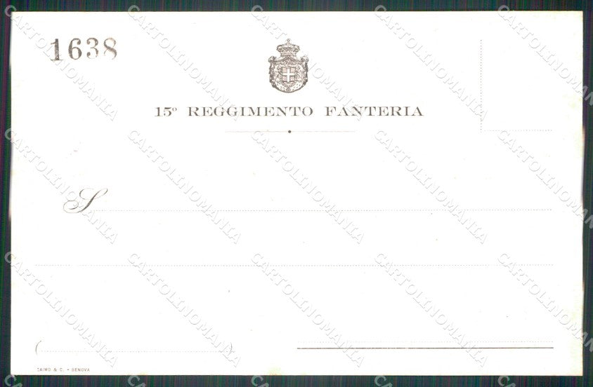 Militari Reggimentali 15º Reggimento Fanteria Palestro cartolina XF4467 – retro
