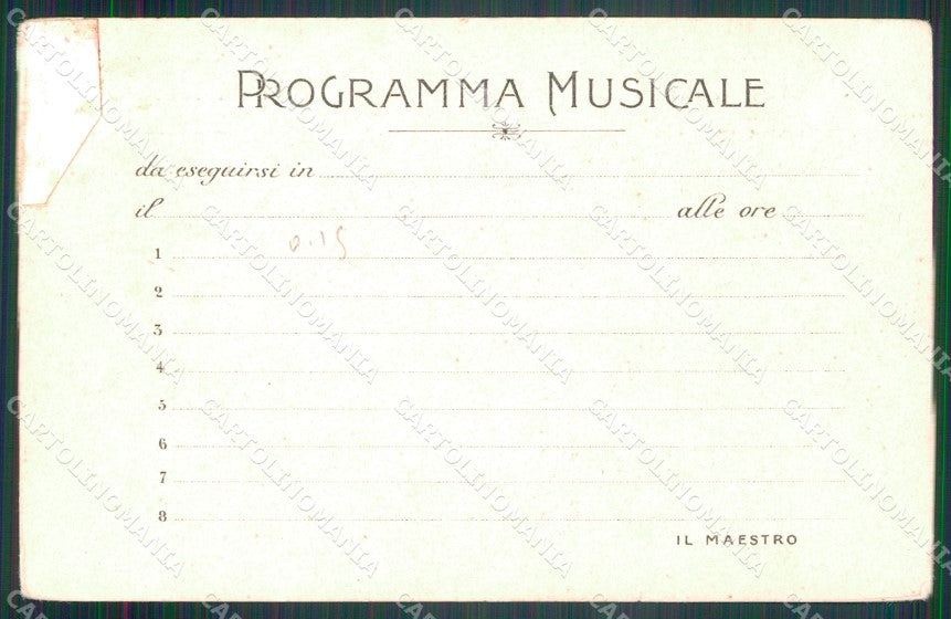 Militari 16º Reggimento Fanteria Programma Musicale RIPARATA cartolina XF4495 – retro