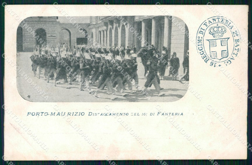 Militari Reggimentali 16º Reggimento Fanteria Porto Maurizio cartolina XF4497 – fronte