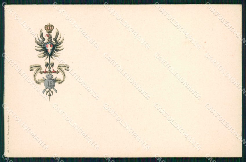 Militari Reggimentali 16º Reggimento Fanteria cartolina XF4500 – fronte