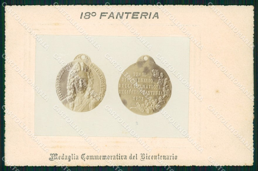 Militari 18º Reggimento Fanteria Medaglia Bicentenario Foto cartolina XF4519 – fronte