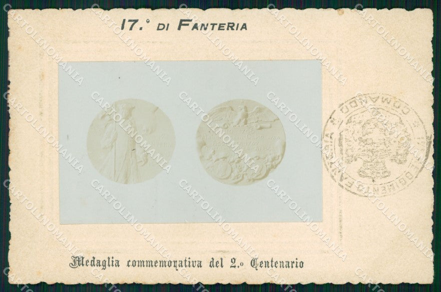 Militari 17º Reggimento Fanteria Medaglia Bicentenario Foto cartolina XF4520 – fronte