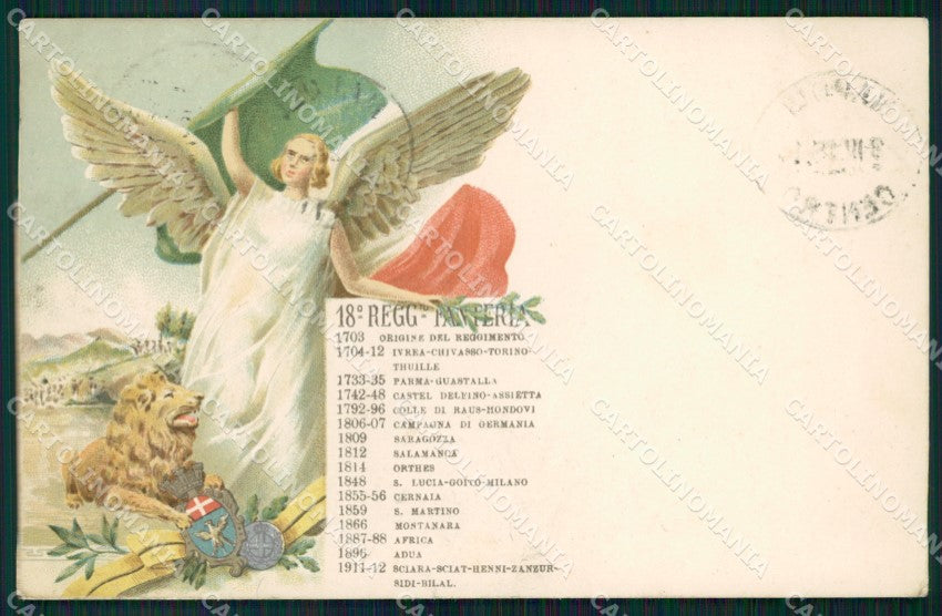 Militari Reggimentali 18º Reggimento Fanteria 1915 cartolina XF4529 – fronte
