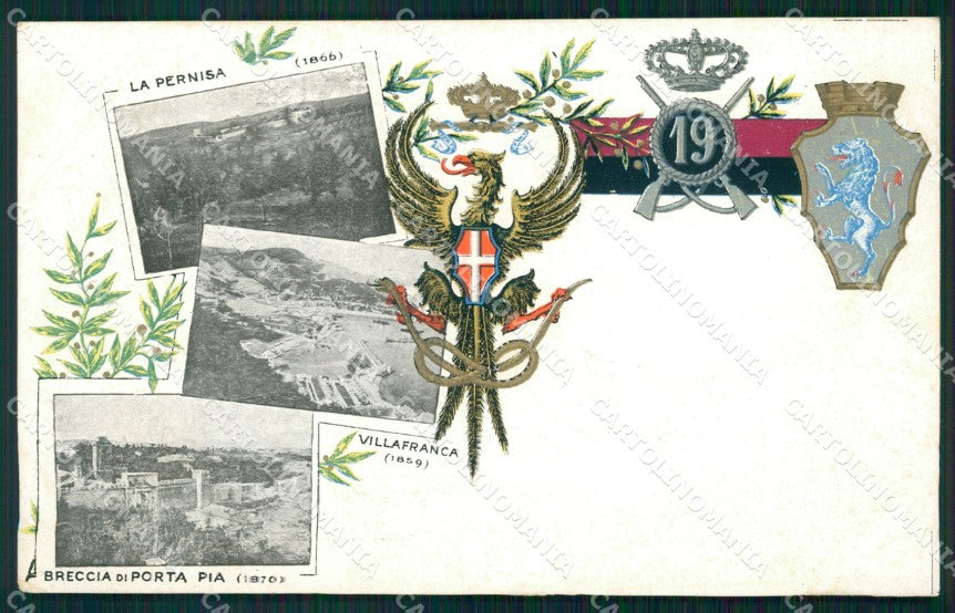 Militari 19º Reggimento Fanteria Villafranca Porta Pia Pernisa cartolina XF4539 – fronte