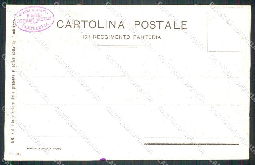 Militari 19º Reggimento Fanteria Villafranca Porta Pia Pernisa cartolina XF4542 – retro