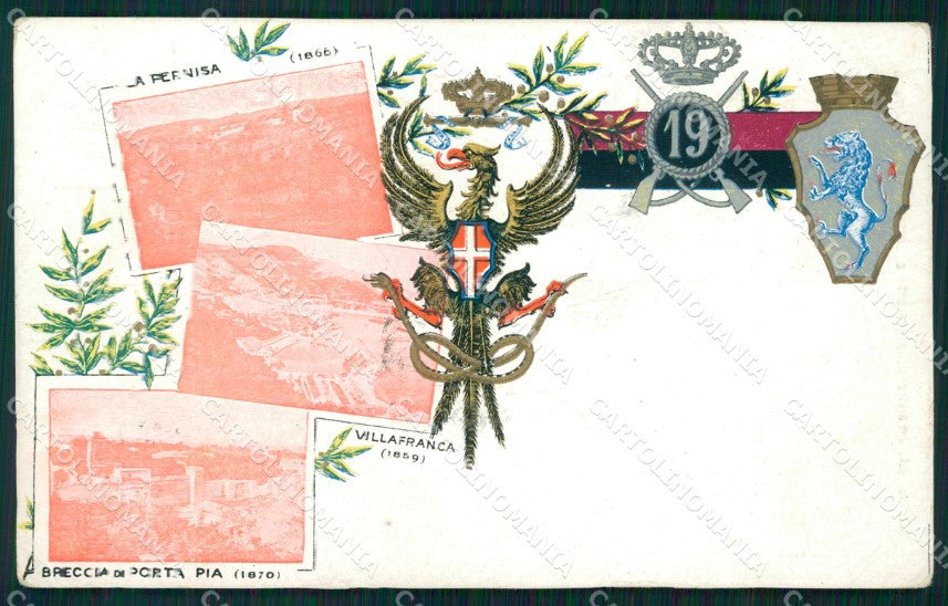 Militari 19º Reggimento Fanteria Villafranca Porta Pia Pernisa cartolina XF4546 – fronte