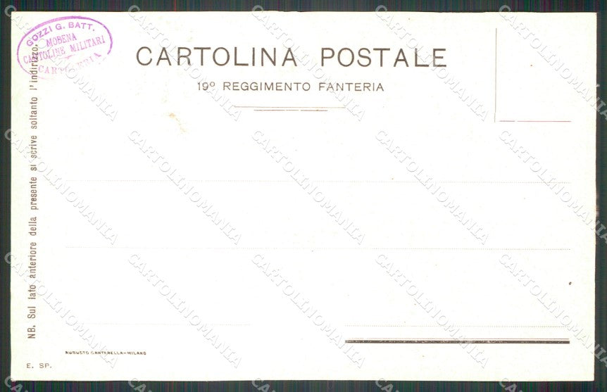 Militari 19º Reggimento Fanteria Villafranca Porta Pia Pernisa cartolina XF4547 – retro