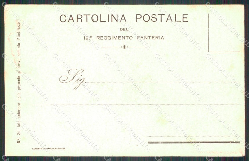 Militari 19º Reggimento Fanteria Villafranca Porta Pia Pernisa cartolina XF4548 – retro