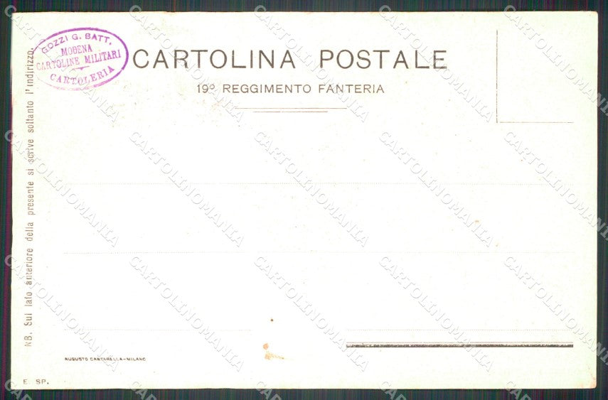 Militari 19º Reggimento Fanteria Villafranca Porta Pia Pernisa cartolina XF4550 – retro