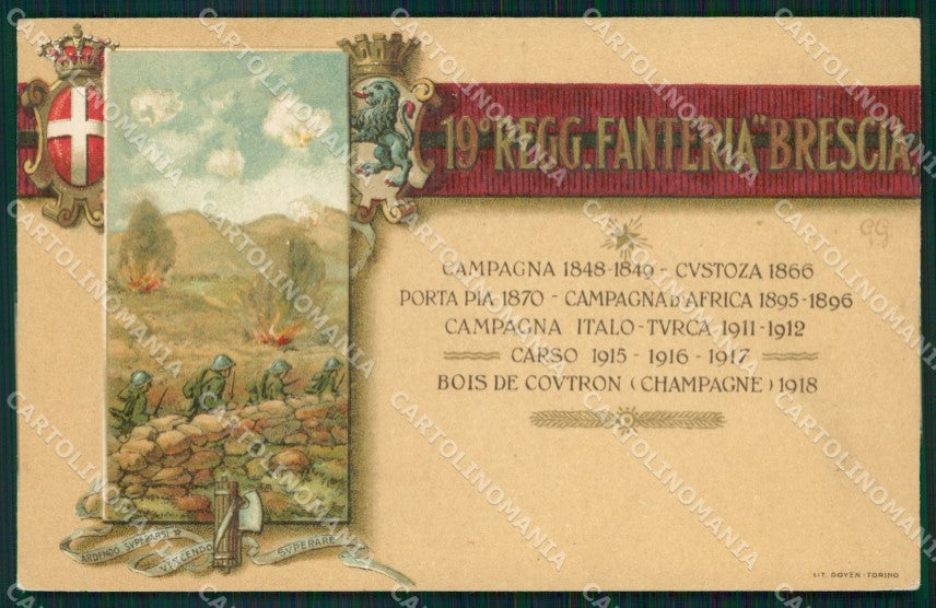 Militari Reggimentali 19º Reggimento Fanteria Fascismo cartolina XF4556 – fronte