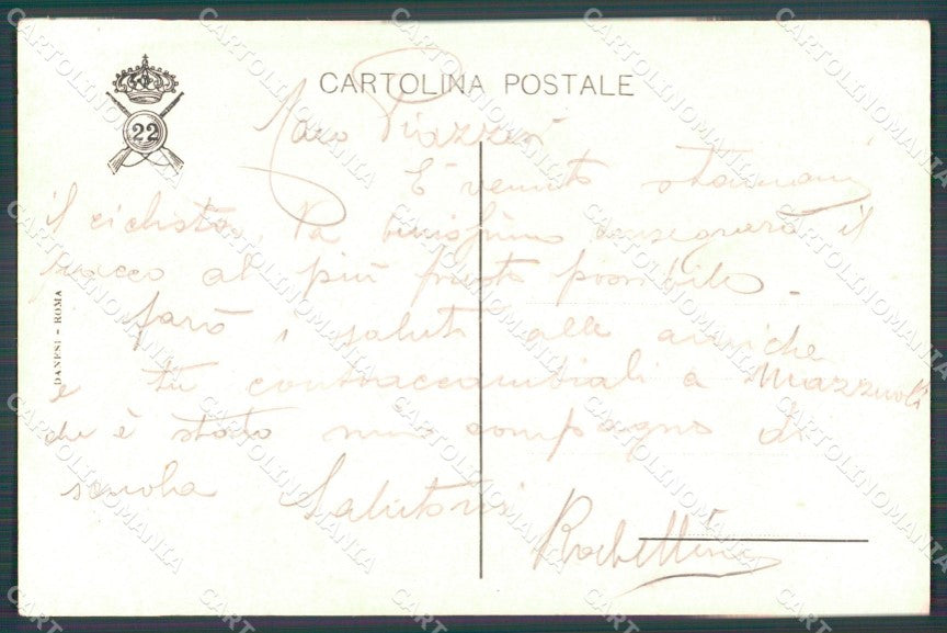 Militari Reggimentali 22º Reggimento Fanteria cartolina XF4567 – retro