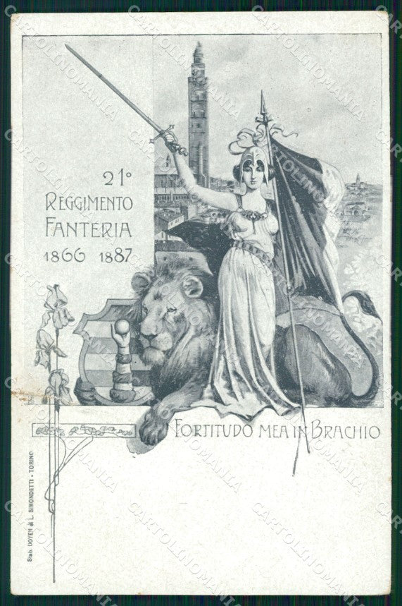 Militari Reggimentali 21º Reggimento Fanteria Cremona ABRASA cartolina XF4583 – fronte