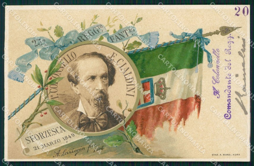 Militari 23º Reggimento Fanteria Cialdini Brigata Como cartolina XF4587 – fronte