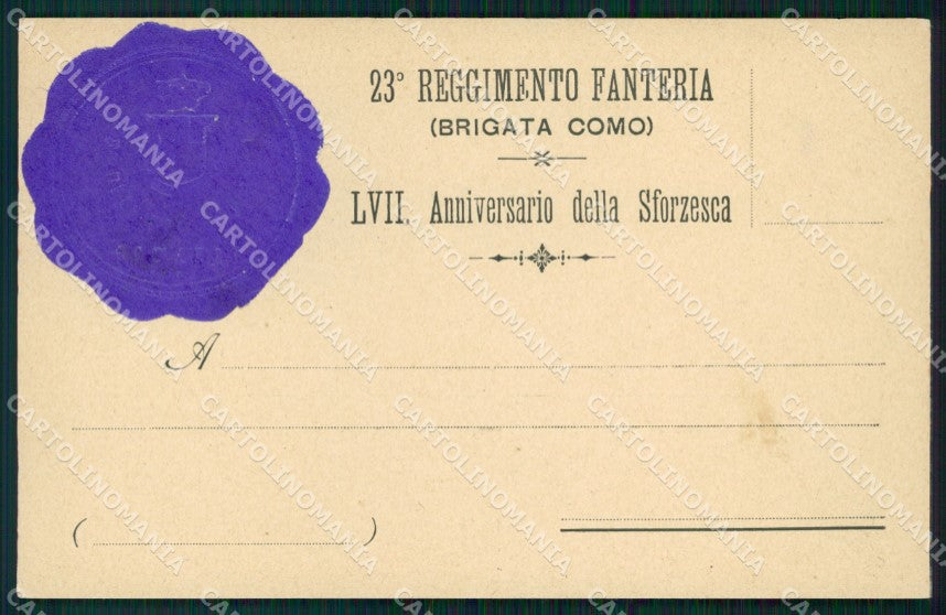 Militari Reggimentali 23º Reggimento Fanteria Brigata Como cartolina XF4589 – fronte