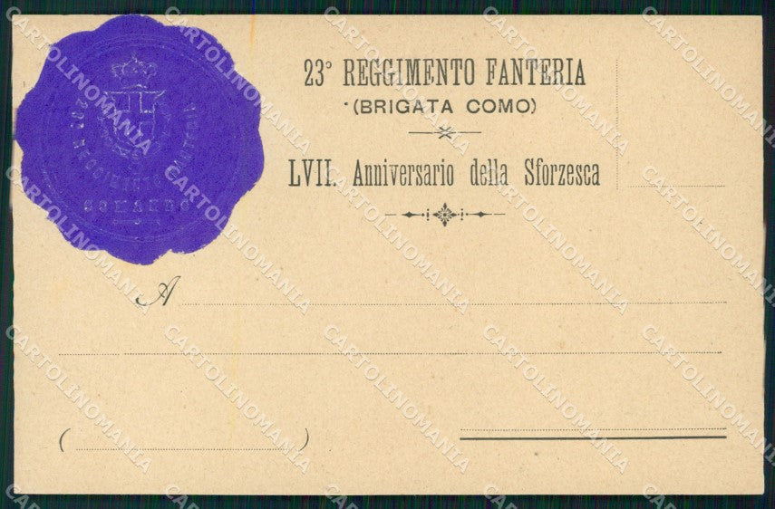 Militari Reggimentali 23º Reggimento Fanteria Brigata Como cartolina XF4590 – fronte