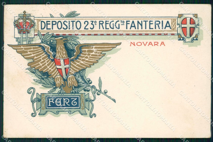 Militari Reggimentali 23º Reggimento Fanteria Novara 1918 cartolina XF4591 – fronte
