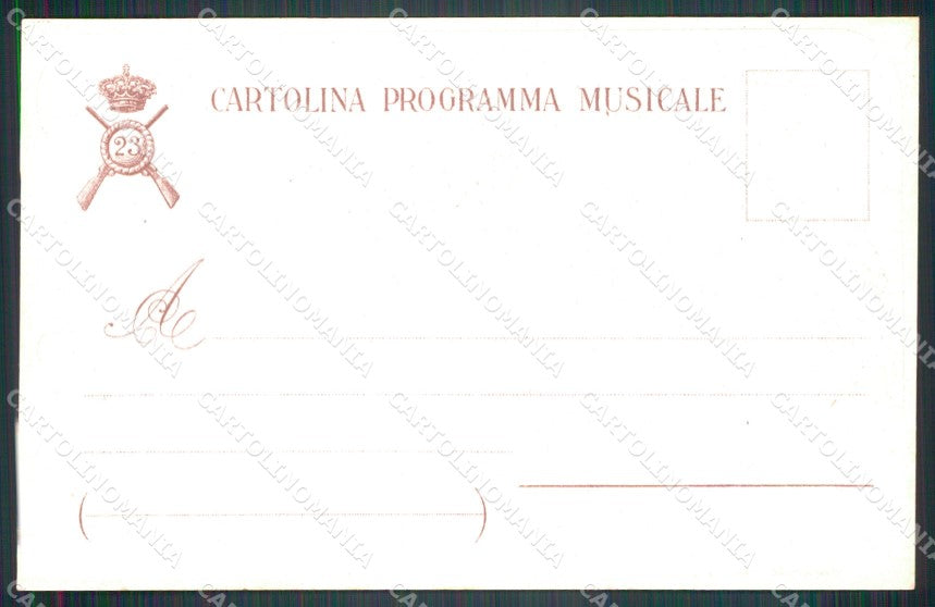 Militari 23º Reggimento Fanteria Programma Musicale cartolina XF4593 – retro