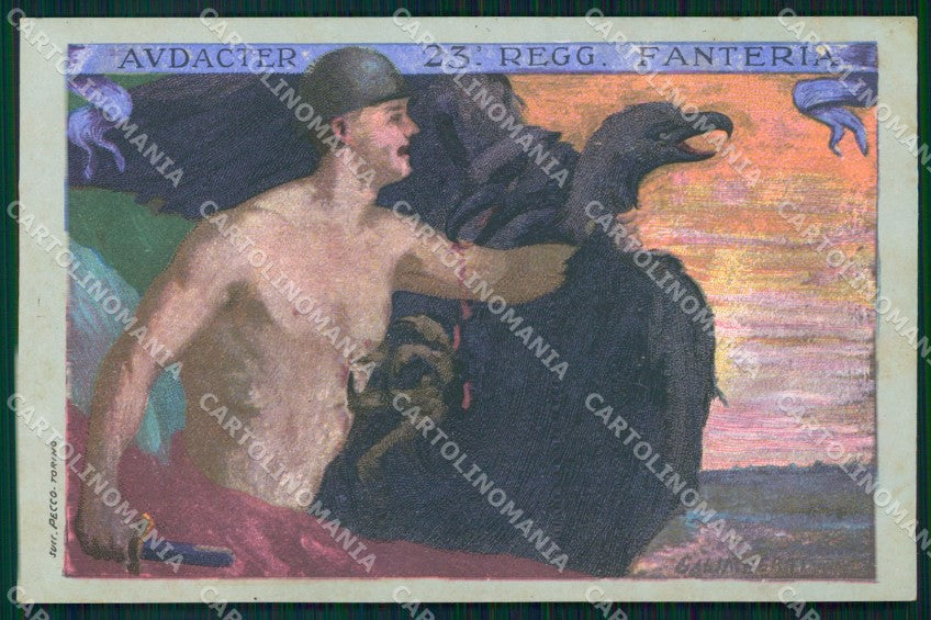 Militari 23º Reggimento Fanteria Galimberti STRAPPINO cartolina XF4595 – fronte