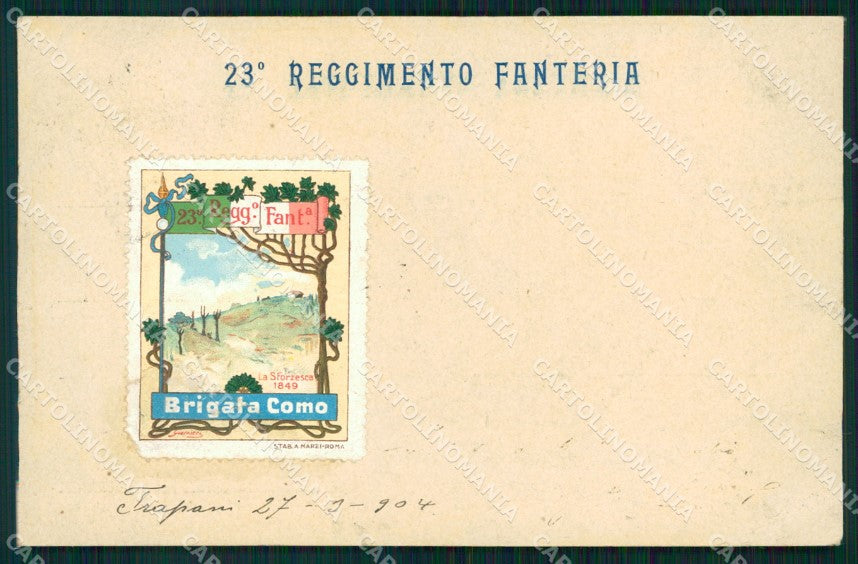 Militari 23º Reggimento Fanteria Sforzesca Vigevano cartolina XF4596 – fronte