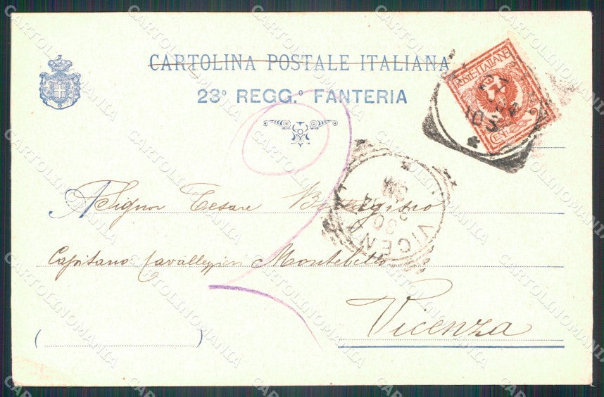 Militari 23º Reggimento Fanteria Sforzesca Vigevano cartolina XF4596 – retro