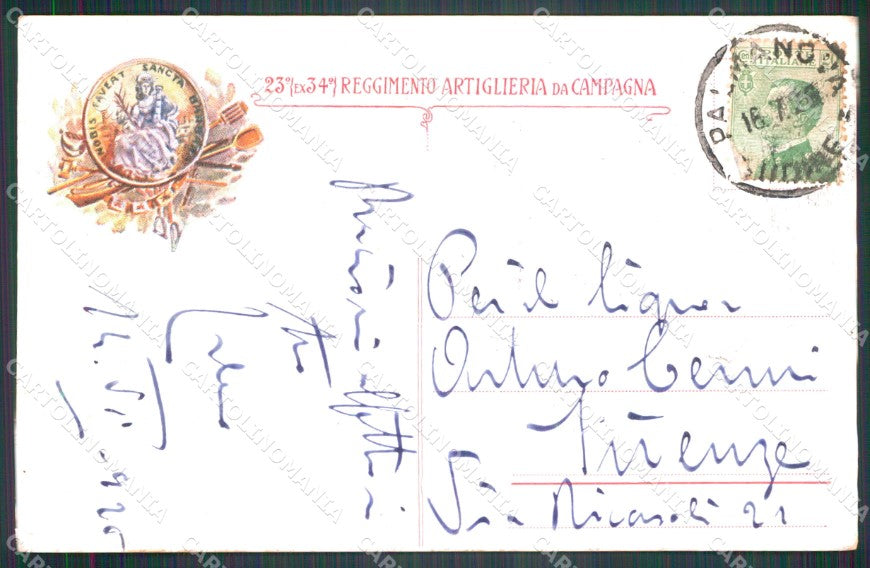Militari Reggimentali 23º Reggimento Artiglieria da Campagna cartolina XF4598 – retro