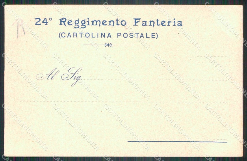 Militari Reggimentali 24º Reggimento Fanteria ABRASA cartolina XF4613 – retro