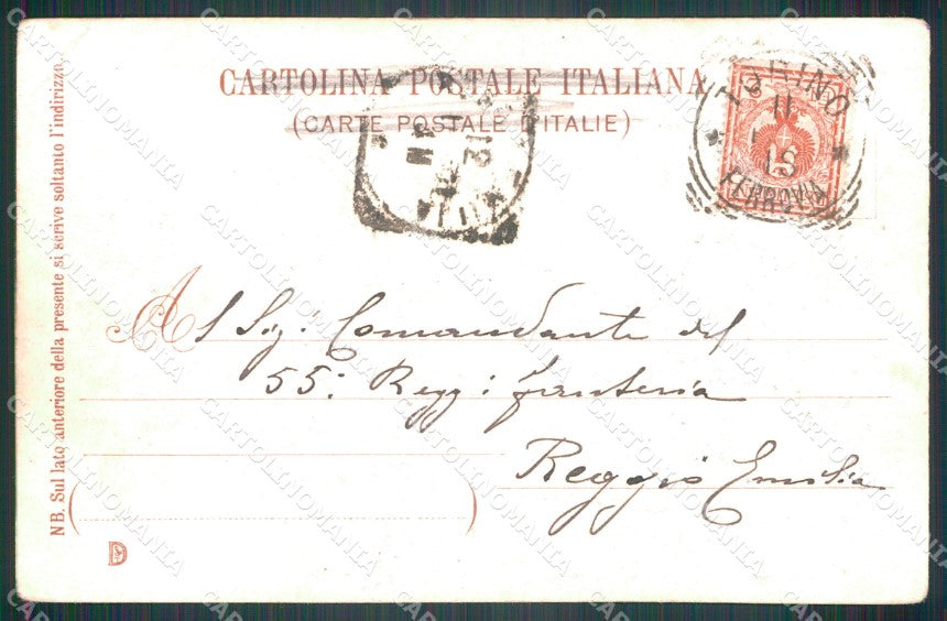Militari Reggimentali 24º Reggimento Fanteria Gaeta PIEGHINA cartolina XF4619 – retro