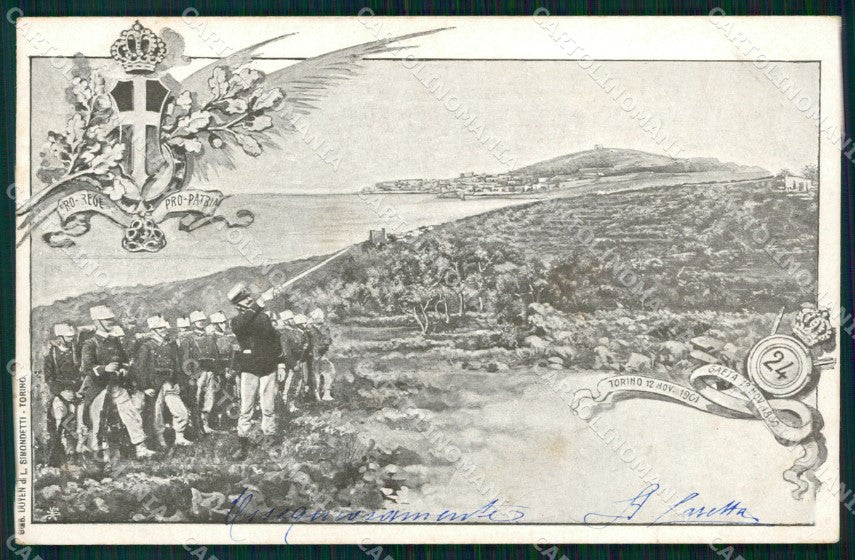 Militari Reggimentali 24º Reggimento Fanteria Gaeta cartolina XF4620 – fronte