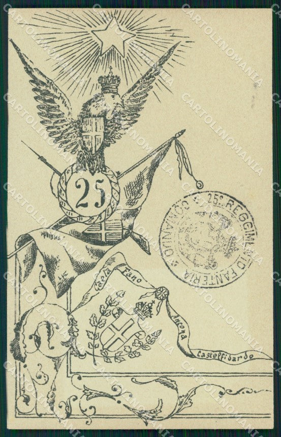 Militari Reggimentali 25º Reggimento Fanteria cartolina XF4648 – fronte