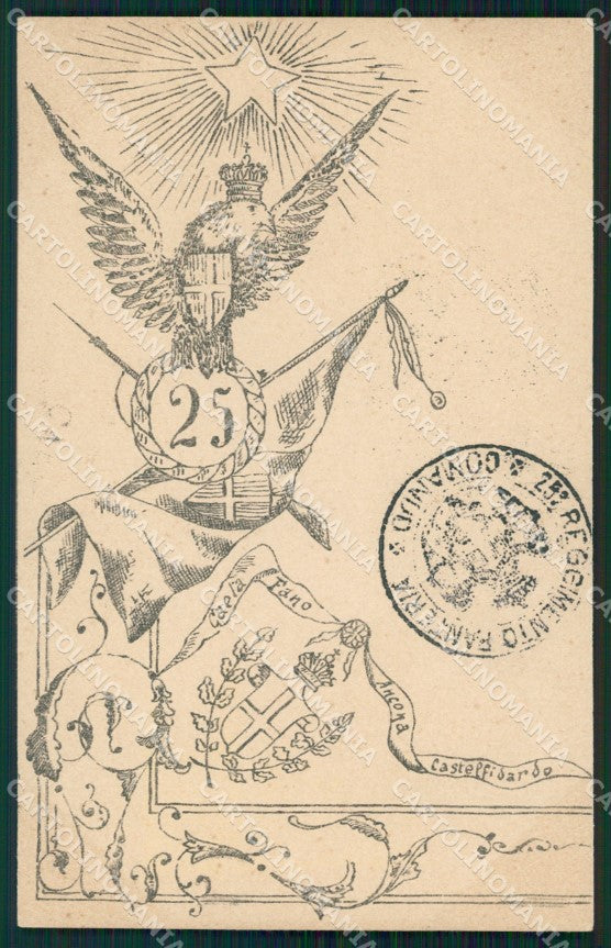 Militari Reggimentali 25º Reggimento Fanteria cartolina XF4650 – fronte