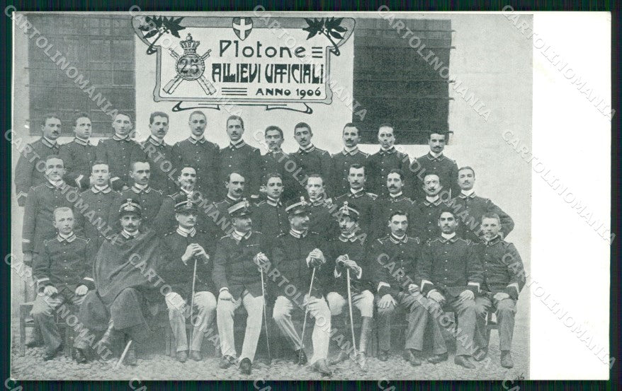 Militari 25º Reggimento Fanteria Plotone Ufficiali 1906 cartolina XF4657 – fronte