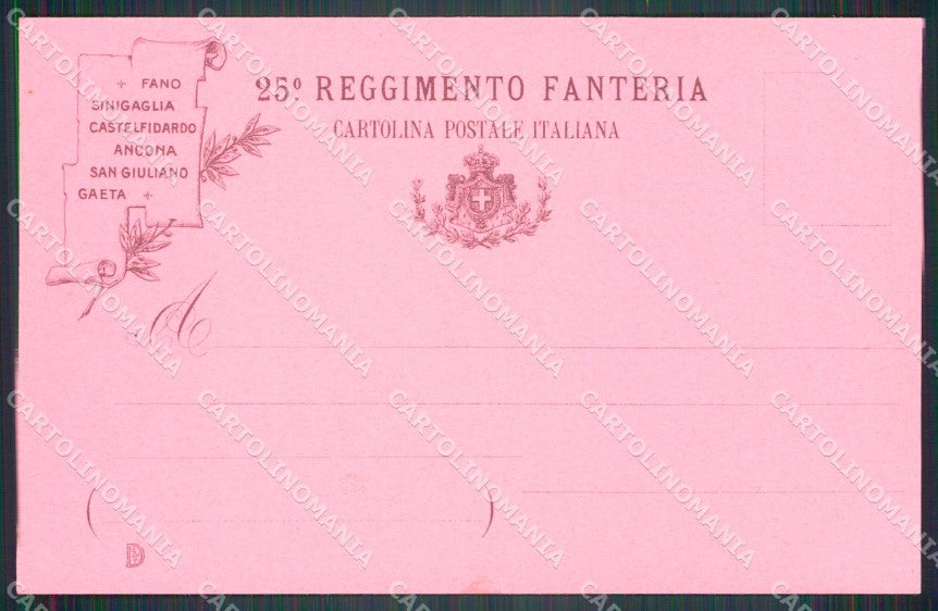 Militari 25º Reggimento Fanteria Festa Bandiera 1905 cartolina XF4660 – retro