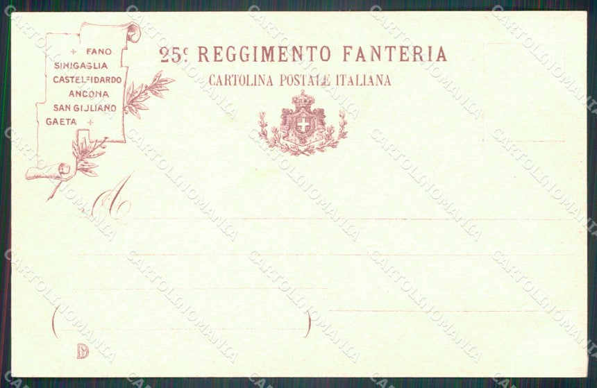 Militari Reggimentali 25º Reggimento Fanteria cartolina XF4663 – retro