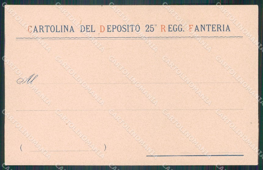 Militari Reggimentali 25º Reggimento Fanteria Lodi 1904 cartolina XF4664 – retro