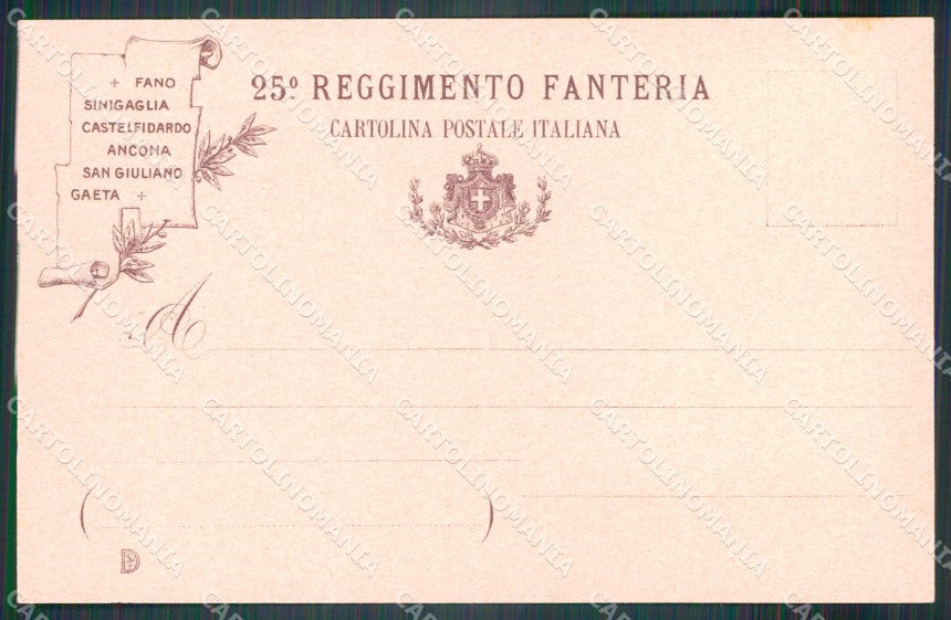 Militari Reggimentali 25º Reggimento Fanteria cartolina XF4665 – retro