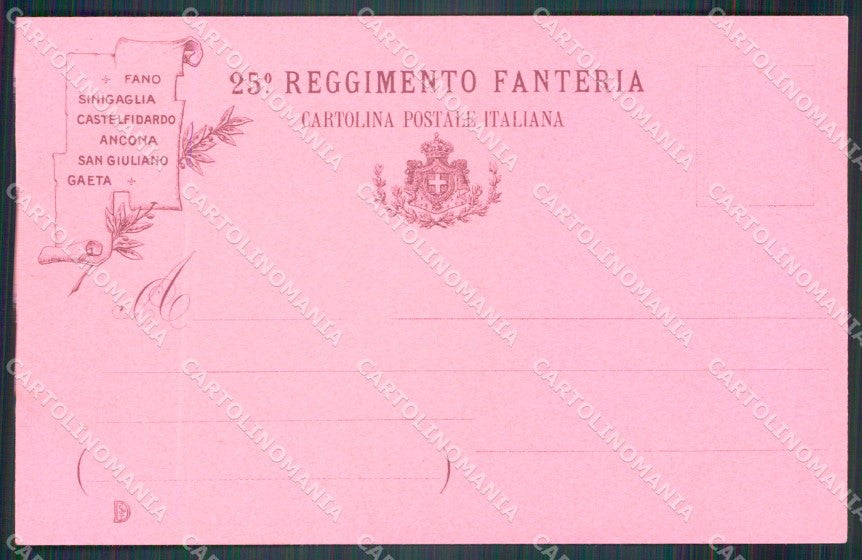 Militari Reggimentali 25º Reggimento Fanteria cartolina XF4666 – retro