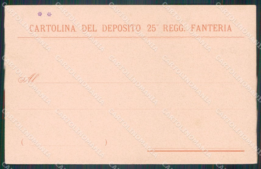 Militari Reggimentali 25º Reggimento Fanteria Lodi 1904 cartolina XF4667 – retro
