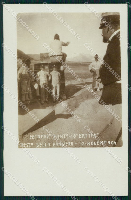 Militari 25º Reggimento Fanteria Festa 1904 Torino ? Foto cartolina XF4678 – fronte