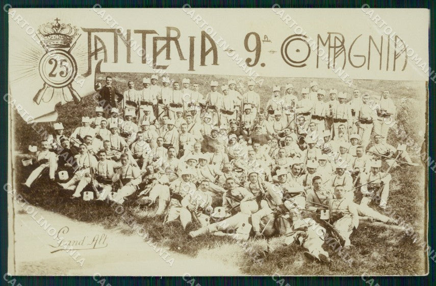 Militari Reggimentali 25º Reggimento Fanteria IX Compagnia Foto cartolina XF4679 – fronte