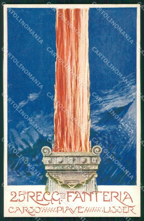 Militari 25º Reggimento Fanteria Carso Piave Lisser cartolina XF4681 – fronte